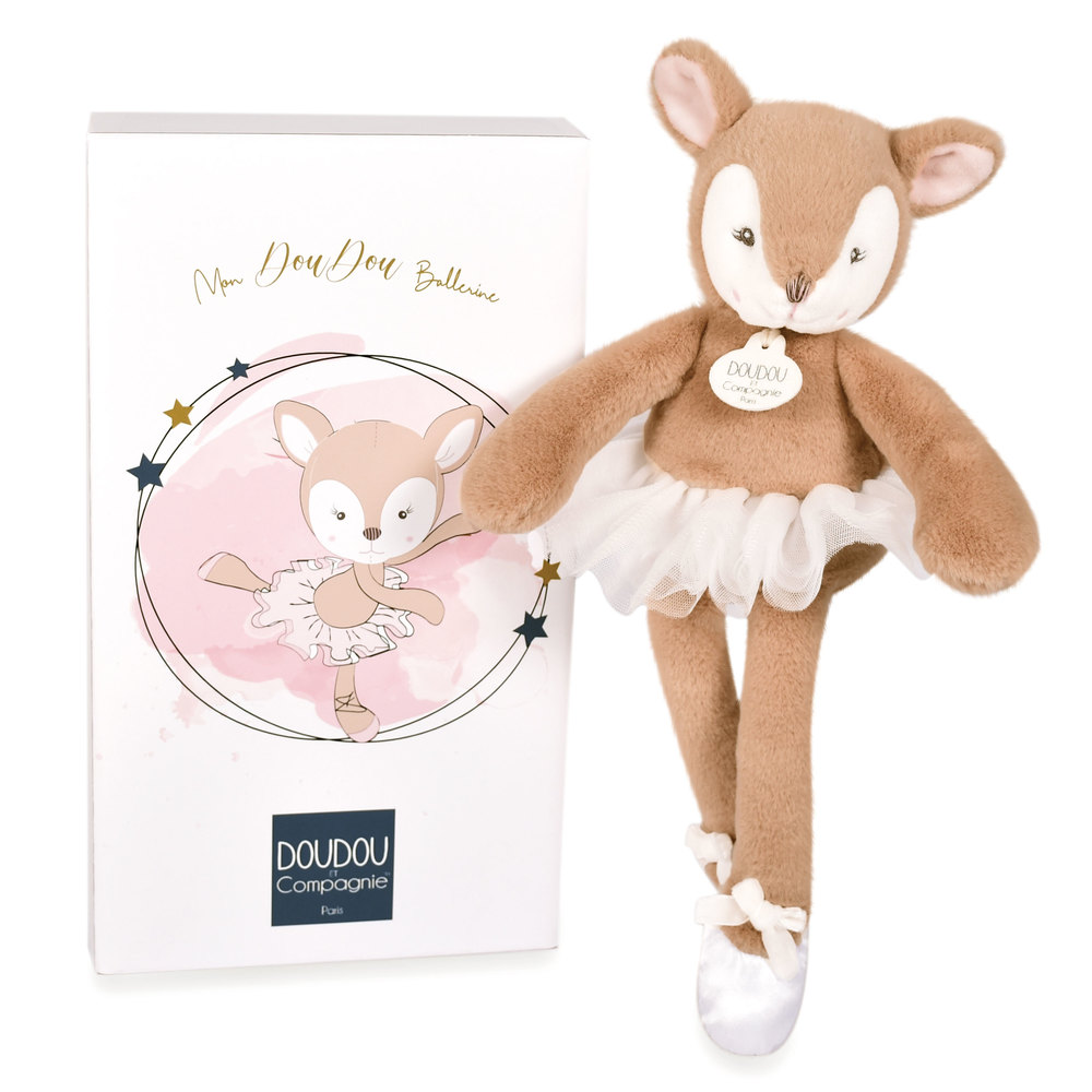 Doudou & Compagnie - Mon doudou Ballerine faon ORANGE Doudou & Compagnie
