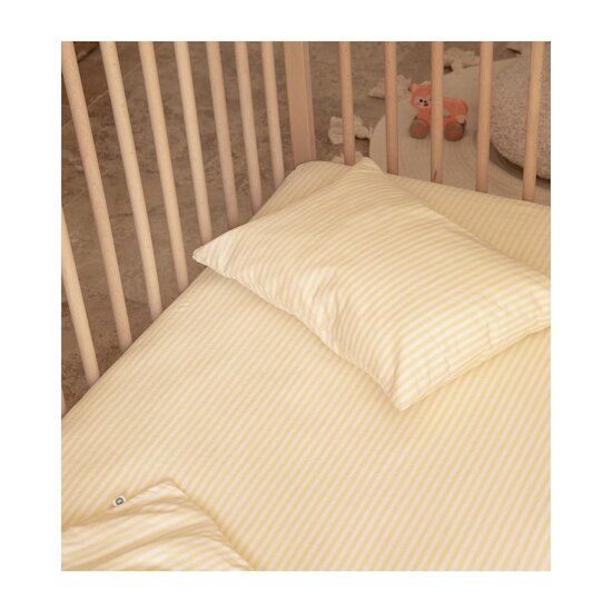Kadolis Taie Percale de Coton Bio Rayé Rayé Tournesol 35x45 cm