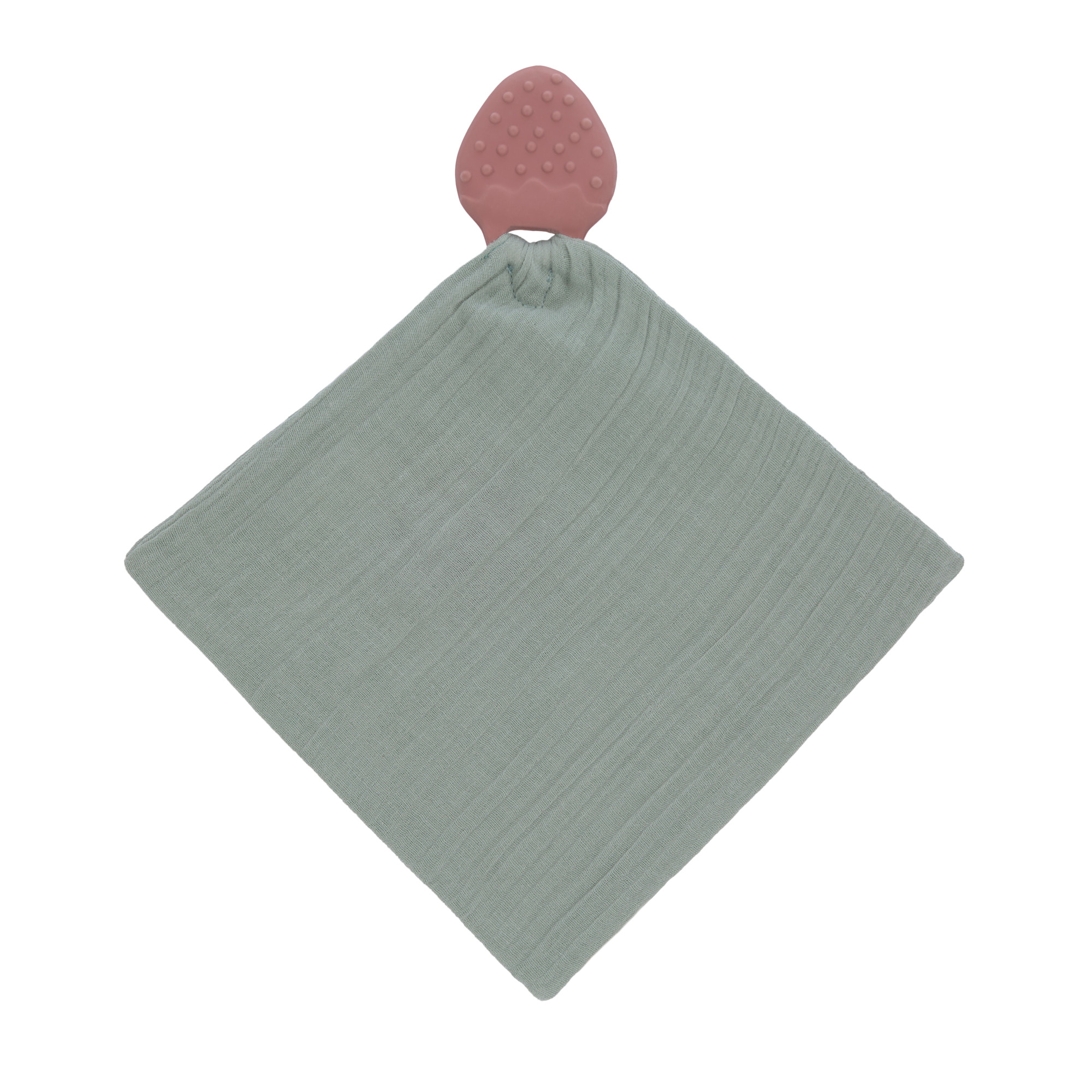 Lässig - Doudou avec anneau de dentition caoutchouc VERT Lässig