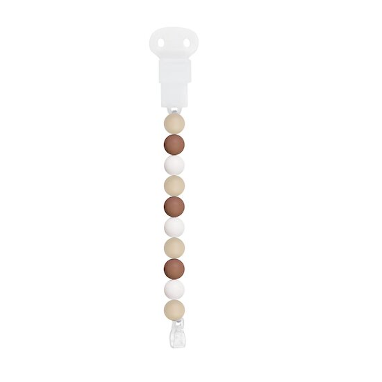 Nattou Attache sucette silicone Sable/Terracotta/Blanc 