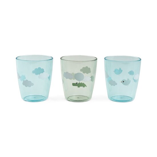 Done by Deer Lot de 3 Yummy mini verre Happy clouds Vert 