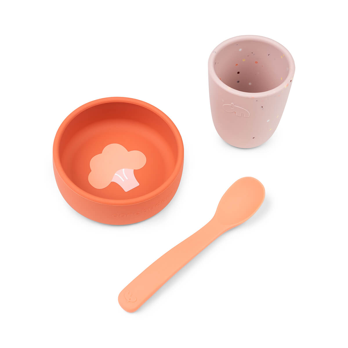 Coffret premier repas en silicone ORANGE Done by Deer