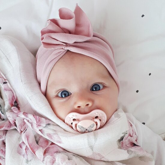 Difrax Lovi Sucette dynamique Botanic Rose/Violet  Difrax Lovi Sucette dynamique Botanic Rose/Violet