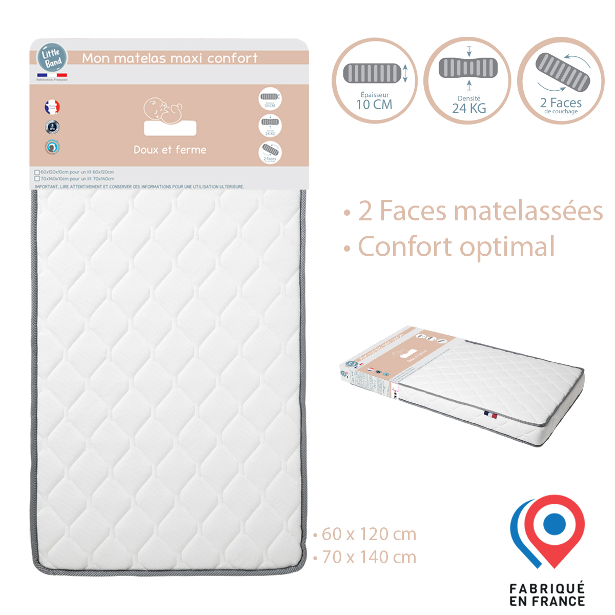 Matelas maxi confort MULTICOLORE Little Band