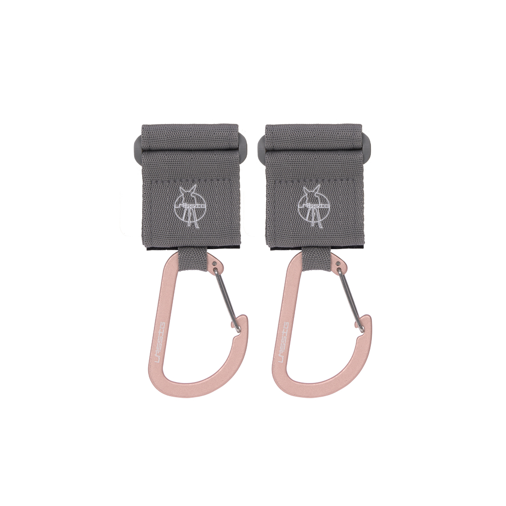 Lässig - 2 attaches poussette avec mousqueton GRIS Lässig
