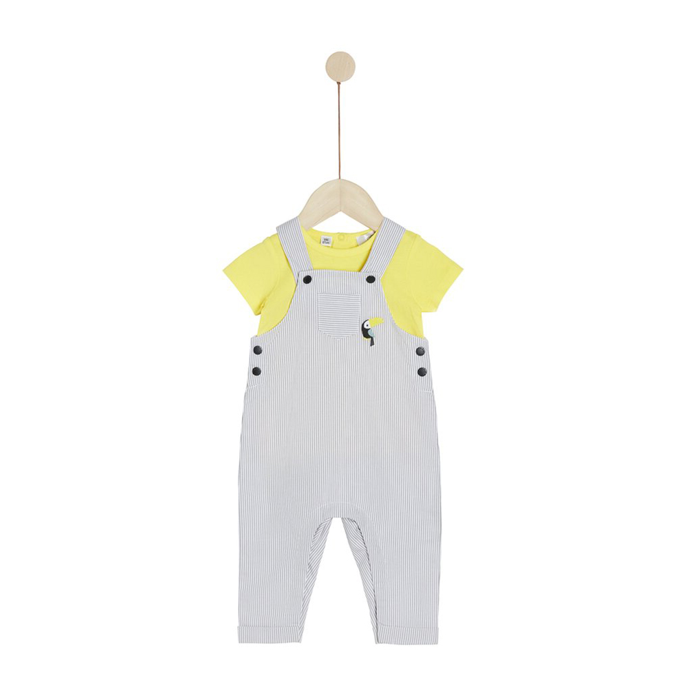 Marèse - Ensemble salopette avec Tee-shirt Sous le citronnier GRIS Marèse
