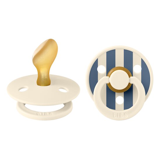 BIBS BIBS x Liberty Tétine Colour 2 Pack Caoutchouc naturel Anatomique Ivory/Steel Blue 6-18 mois