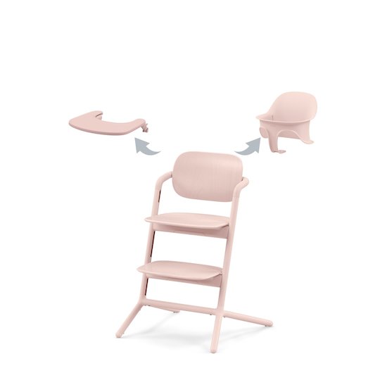 Cybex Chaise haute LEMO 3-in-1 avec assise, baby set et plateau. Pearl Pink 