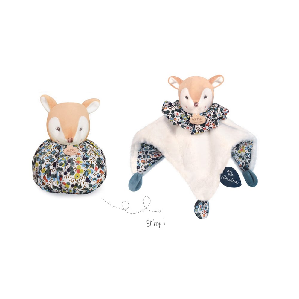 Doudou & Compagnie - Doudou boule faon BLANC Doudou & Compagnie