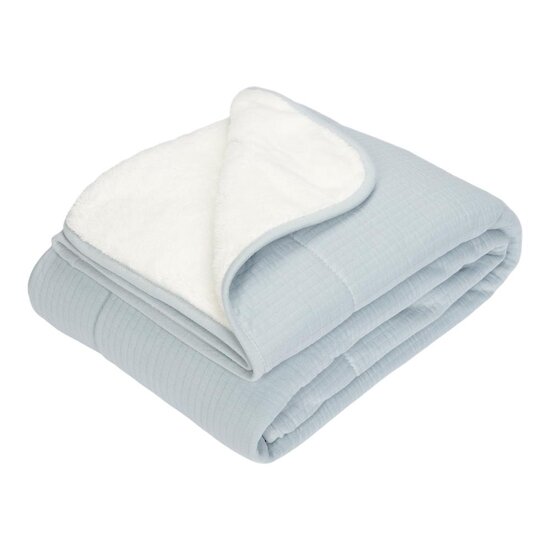 Little Dutch Couverture de lit bébé Pure Soft Blue 