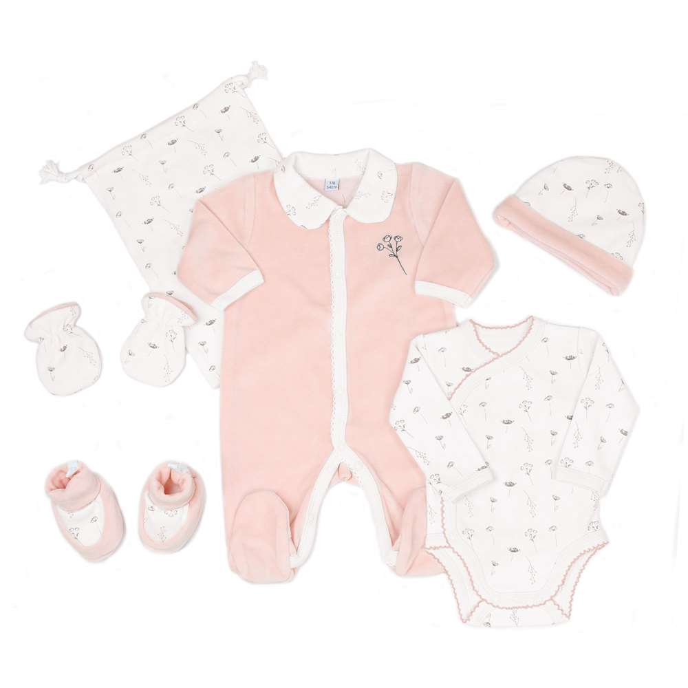 Kit naissance 6 pièces ROSE Trois Kilos Sept