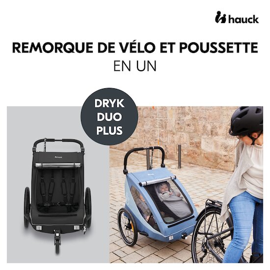Hauck Remorque à vélo Dryk Duo Plus Black  Hauck Remorque à vélo Dryk Duo Plus Black