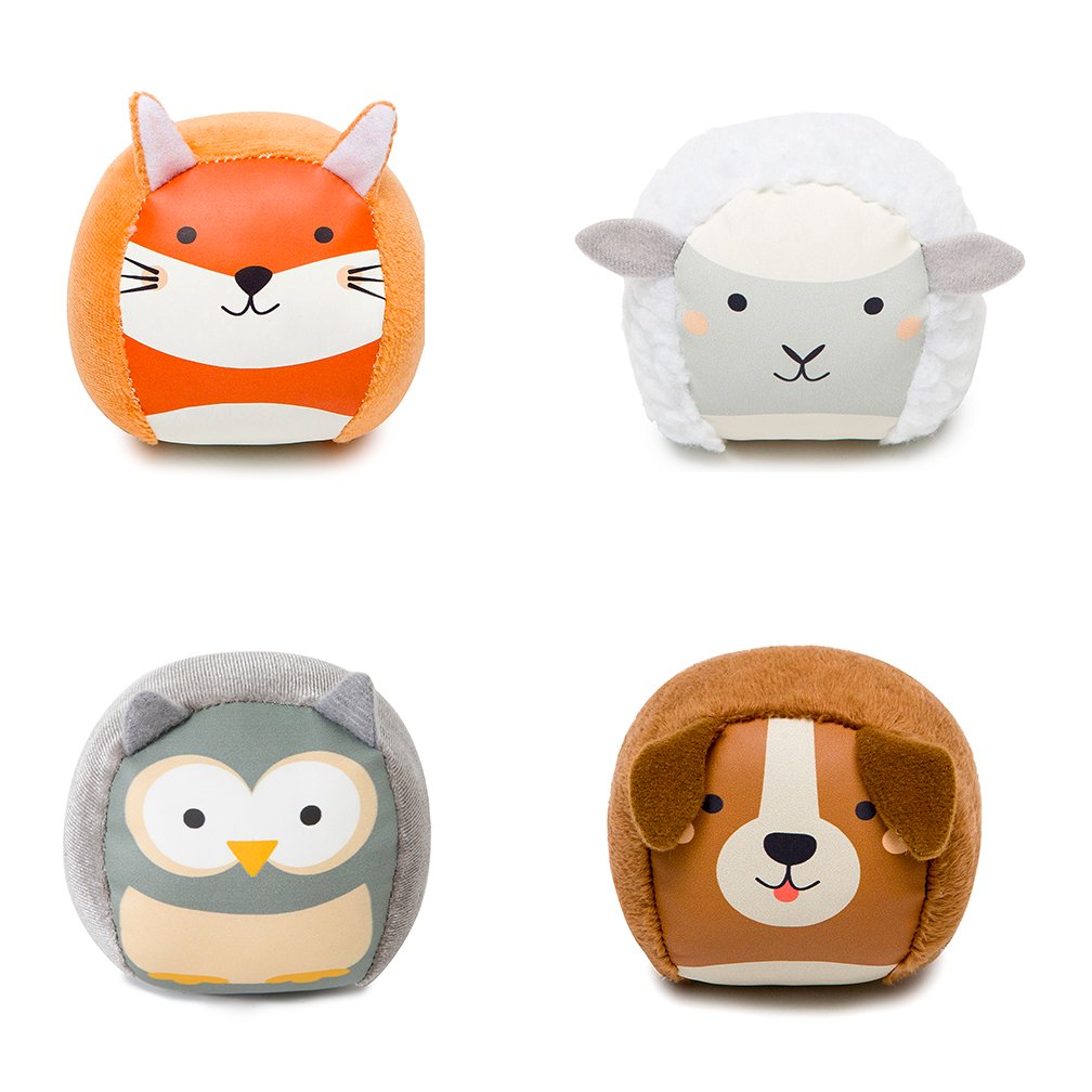 LITTLE BIG FRIENDS - 4 balles doudous Les Dooballs MULTICOLORE Little big friends
