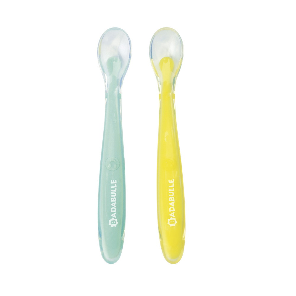 2 Cuillères en silicone MULTICOLORE Badabulle