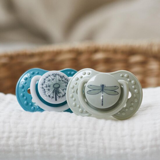 Difrax Lovi Sucette dynamique Botanic Bleu/Vert  Difrax Lovi Sucette dynamique Botanic Bleu/Vert