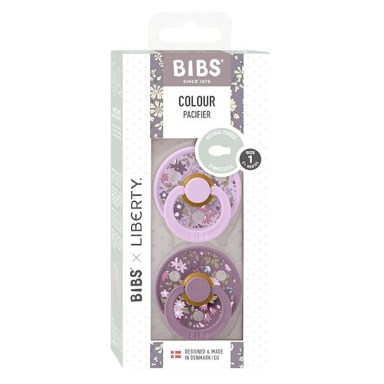 BIBS BIBS x Liberty Tétine Colour 2 Pack Caoutchouc naturel Symétrique Violet Sky/Mauve 
