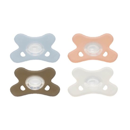 Difrax Lot de 2 sucettes en silicone assortiment uni 0-6 mois