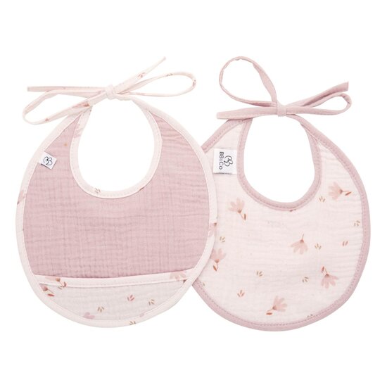 BB&Co Lot de 2 bavoirs naissance Lovely Blossom Multicolore 