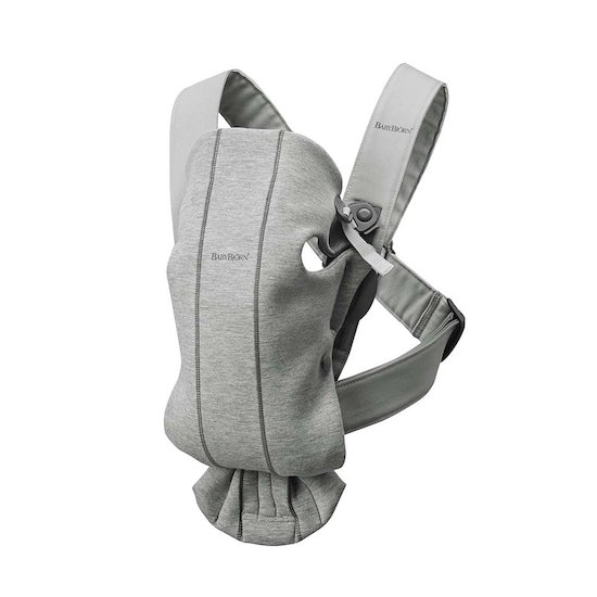 BabyBjörn Porte-bébé Mini Gris Clair, Jersey 3D 