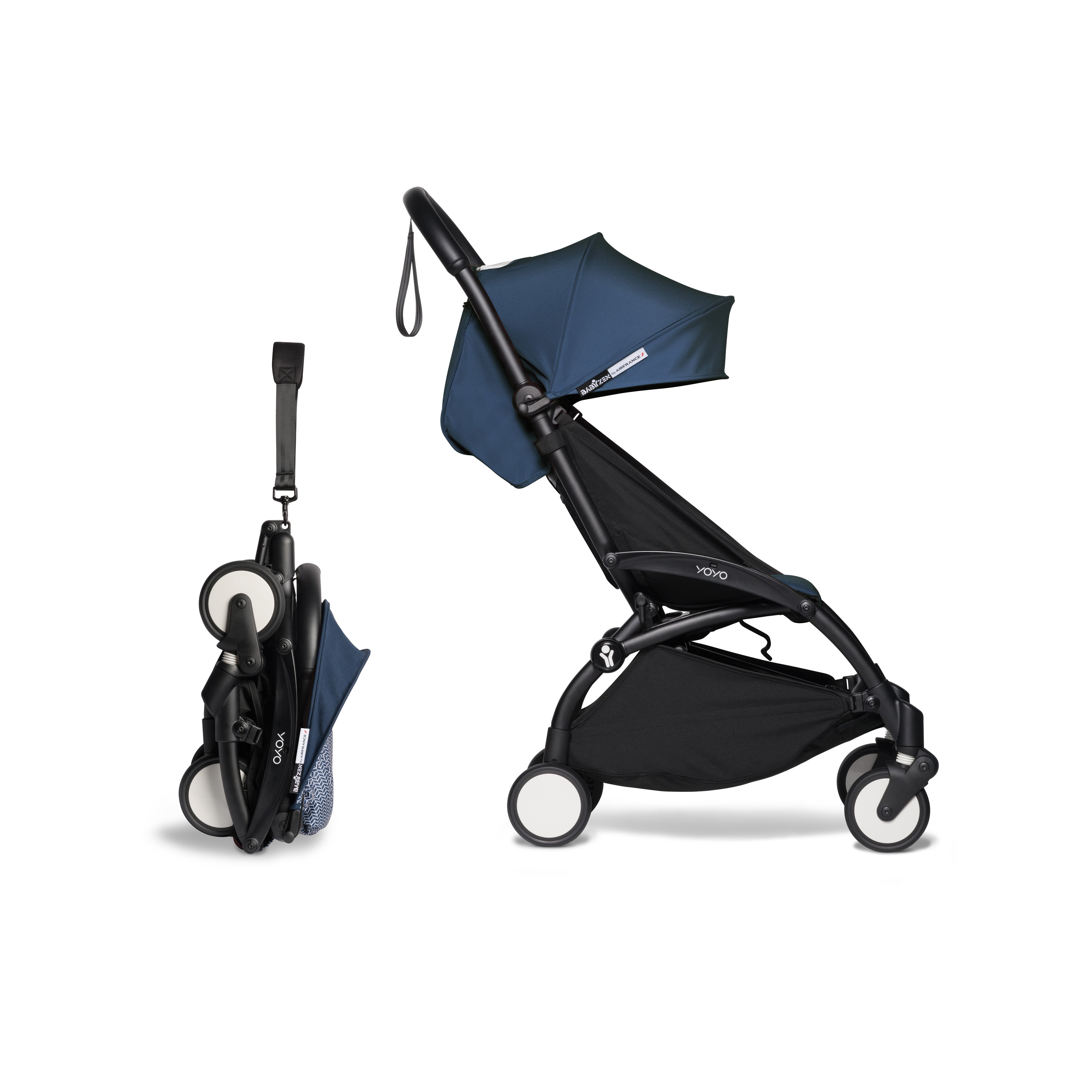 Poussette YOYO² noir + pack 6+ bleu Air France BABYZEN