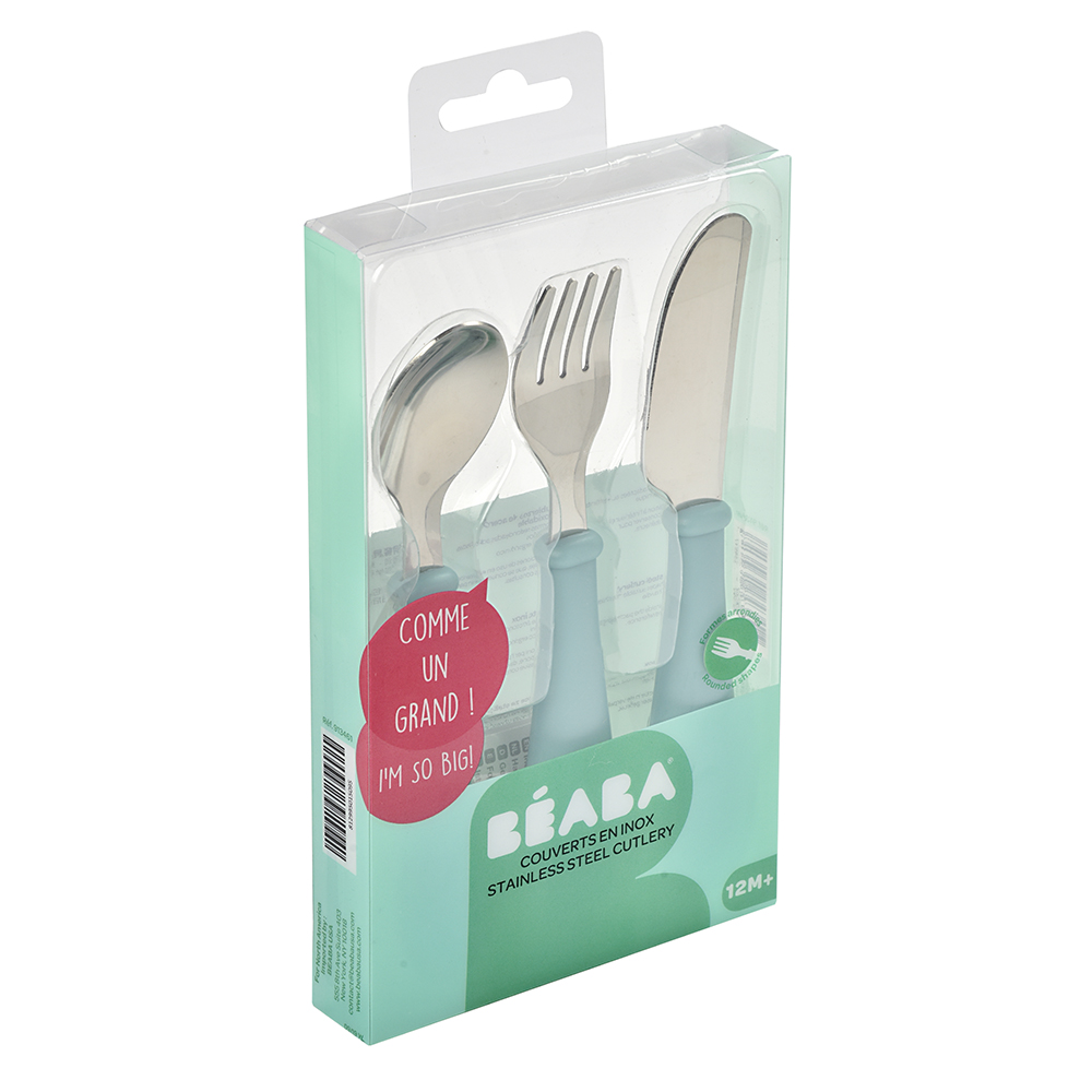 Beaba - 3 couverts inox VERT Béaba