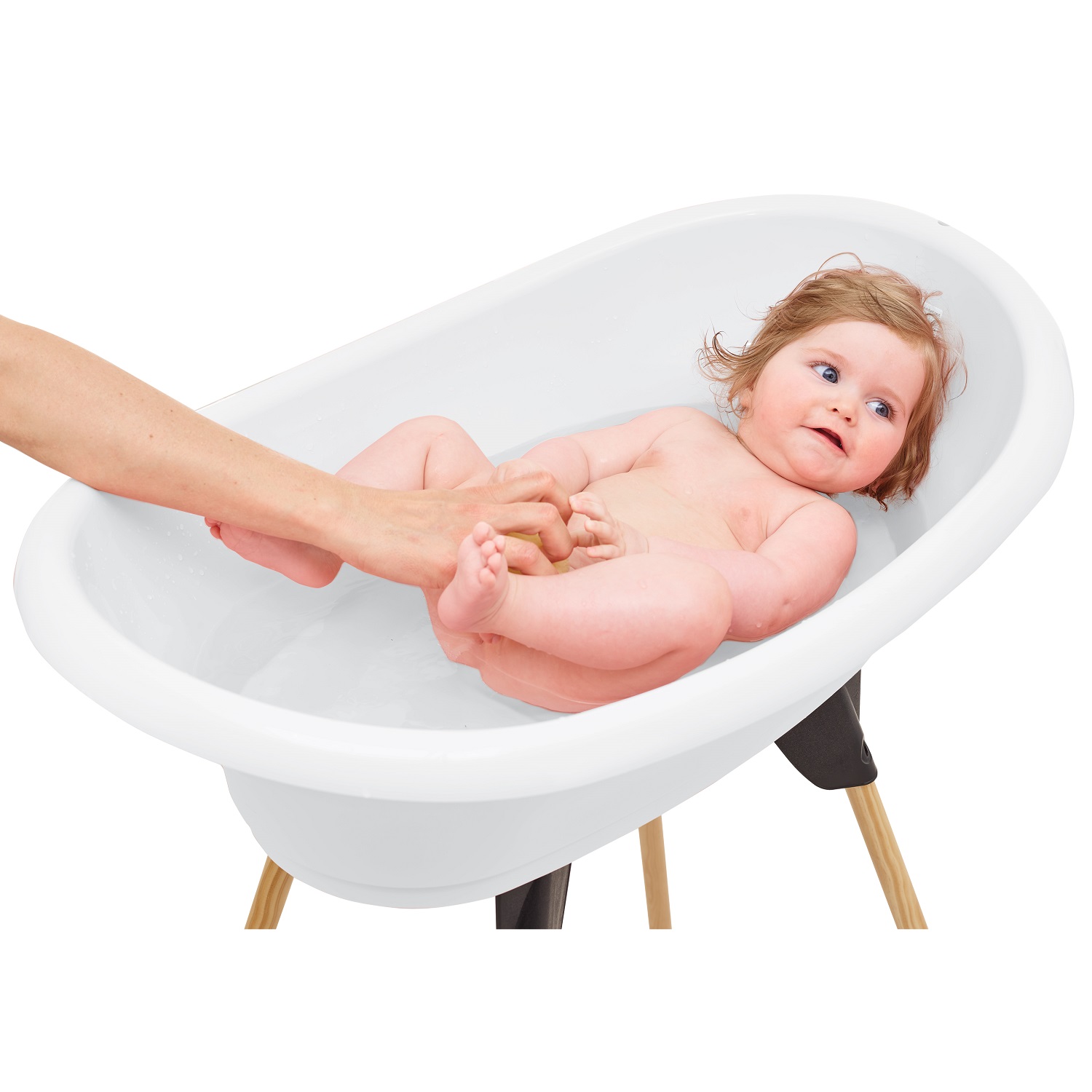 Thermobaby Vasco - baignoire bébé avec support - lys blanc