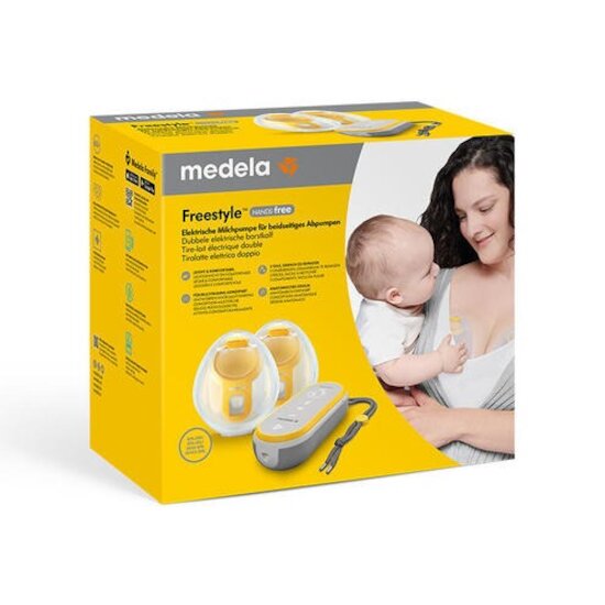 Medela Tire-lait électrique double Freestyle Hands Free Gris, jaune et Transparent 21-24 mm Medela Tire-lait électrique double Freestyle Hands Free Gris, jaune et Transparent 21-24 mm