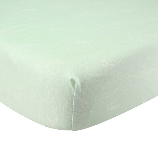 Trois Kilos Sept Drap housse AOP Au large de Nova Vert 70x140 cm