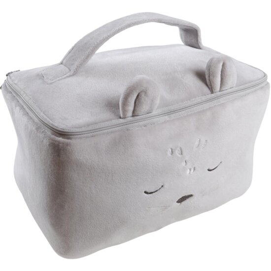 Noukie's Trousse de toilette veloudoux Babou et Kendi Gris  Noukie's Trousse de toilette veloudoux Babou et Kendi Gris
