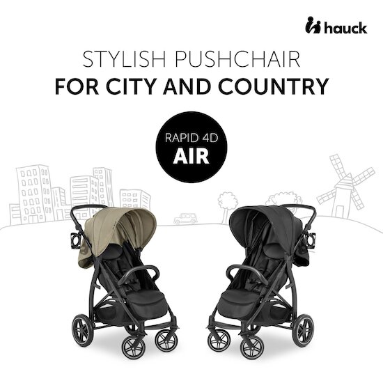 Hauck Poussette Rapid 4D Air Olive  Hauck Poussette Rapid 4D Air Olive