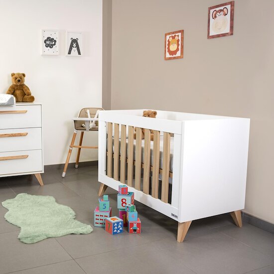 IKID Lit Pour Bébé Lazzio Blanc 60x120 cm IKID Lit Pour Bébé Lazzio Blanc 60x120 cm