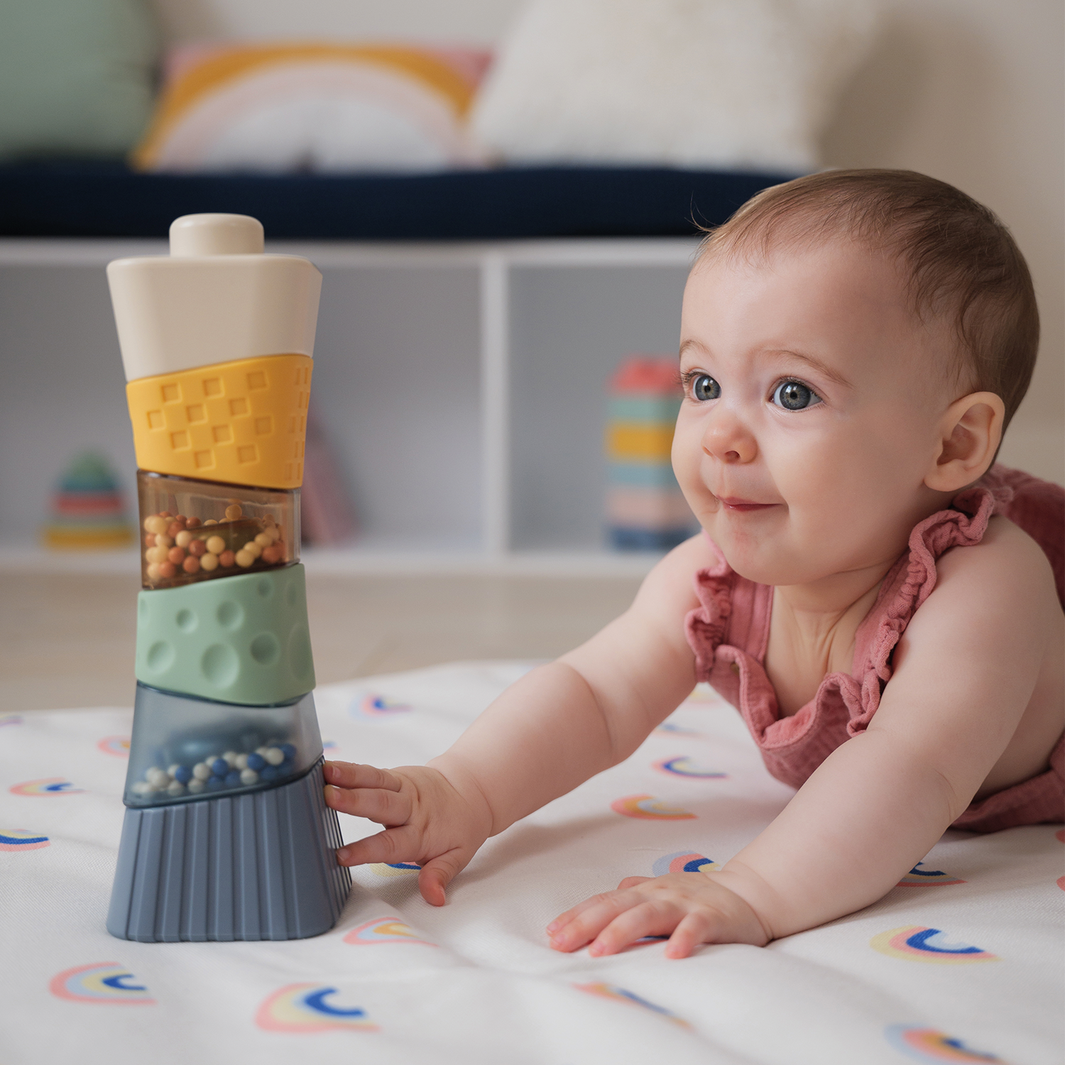 BabyToLove - Tour sensorielle à empiler MULTICOLORE BabyToLove
