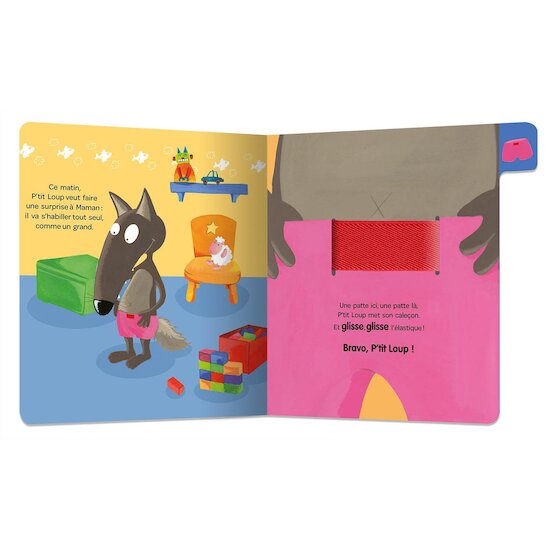 Auzou Livre P'tit Loup apprend à s'habiller Multicolore  Auzou Livre P'tit Loup apprend à s'habiller Multicolore