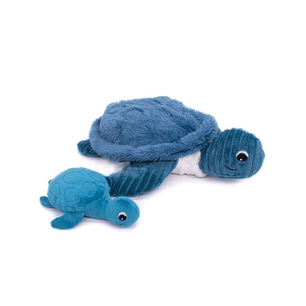 LES DEGLINGOS - Peluche Ptipotos Tortue Maman/Bébé BLEU Les Déglingos