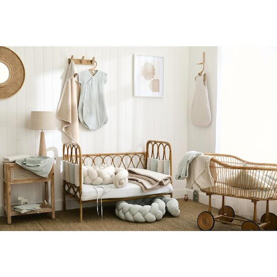 BB&Co Tresse décorative ouatinée rayé Soft Stripes Ecru/ Galet  200 cm BB&Co Tresse décorative ouatinée rayé Soft Stripes Ecru/ Galet  200 cm