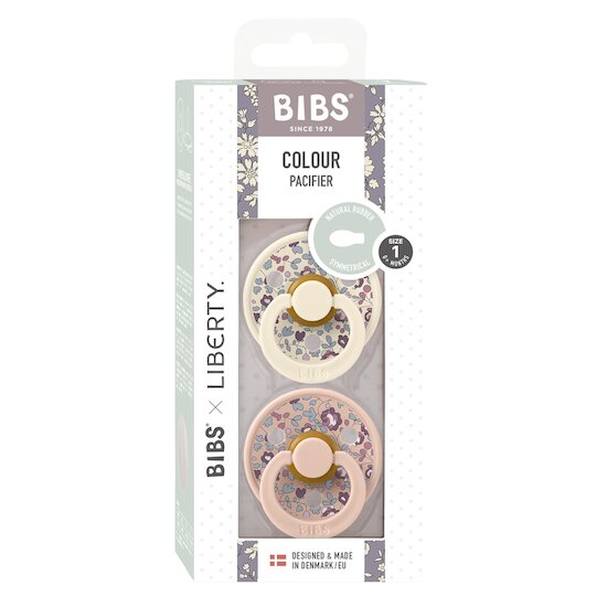 BIBS BIBS x Liberty Tétine Colour 2 Pack Caoutchouc naturel Symétrique Lavender/Blush 