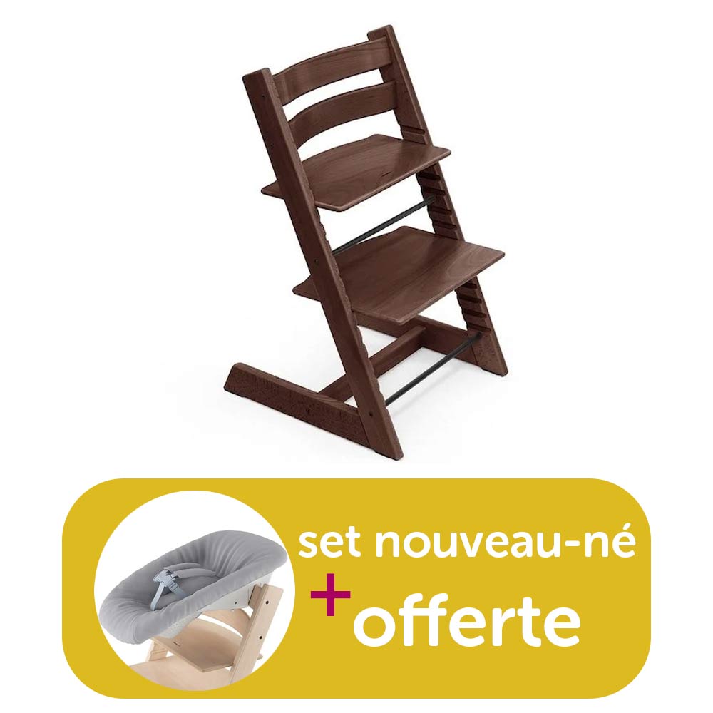 Chaise haute Tripp Trapp noyer achetée = Newborn set offert  Stokke