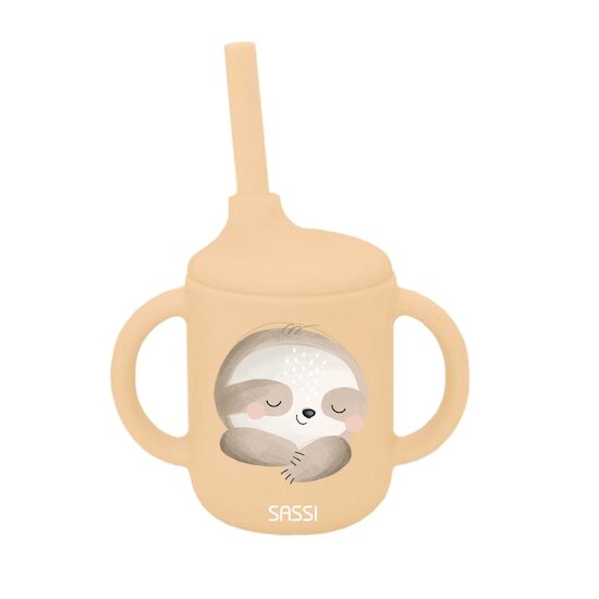 Sassi Junior Tasse avec paille silicone Gnawy The Sloth 