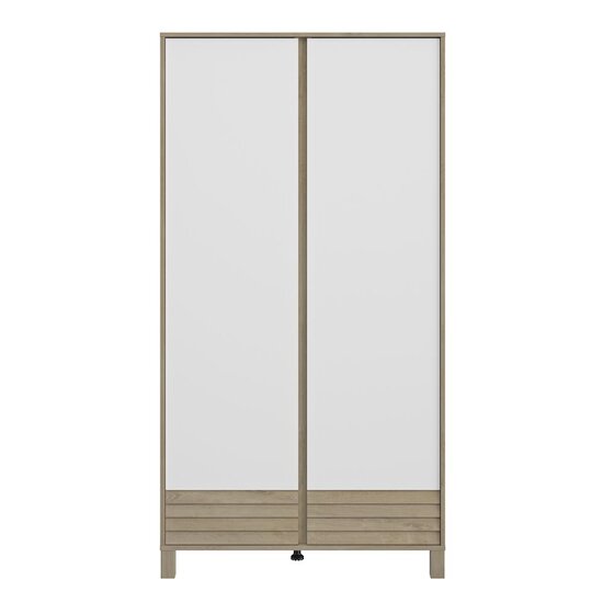 Galipette Armoire 2 portes Achille Chêne Blond Et Blanc 