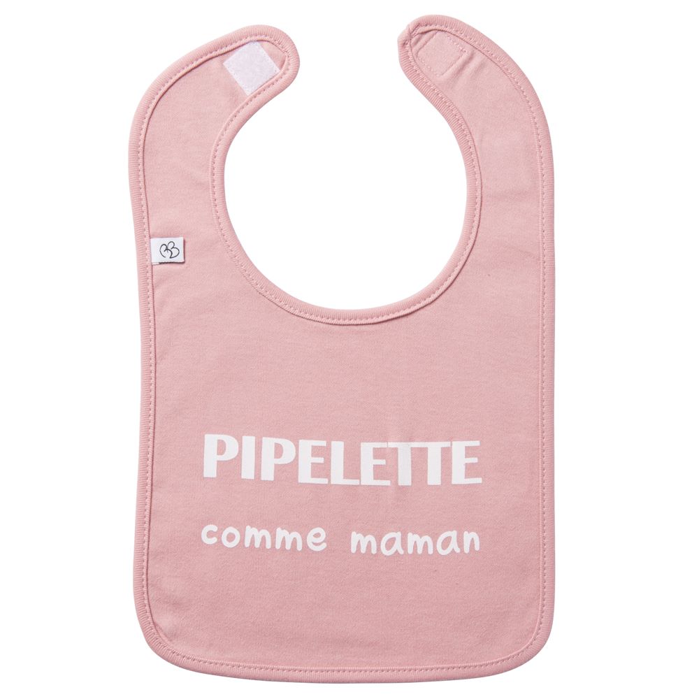 BB & Co - Bavoir "Pipelette comme maman" ROSE BB&Co