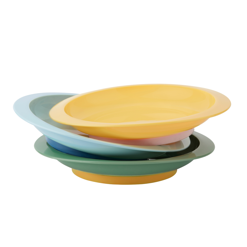 3 assiettes anti-dérapantes MULTICOLORE Badabulle