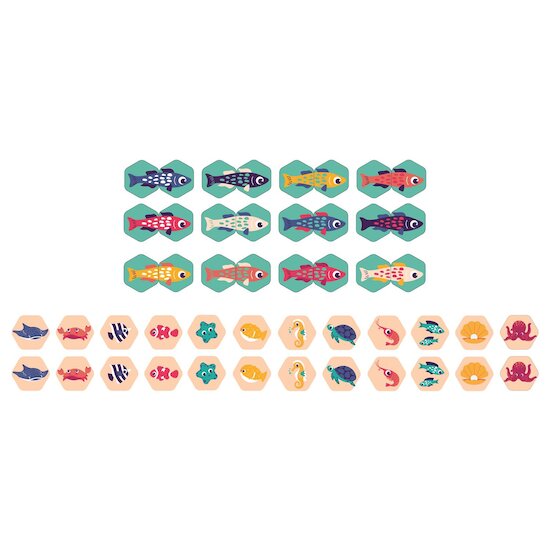 Ludi Memory puzzle bain Multicolore 