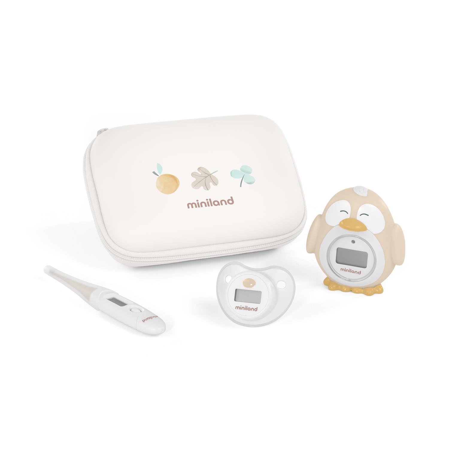 Kit de 3 thermomètres corporel/bain Valencia BEIGE Miniland