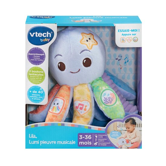 Vtech Baby Peluche musicale Lila lumi pieuvre Violet  Vtech Baby Peluche musicale Lila lumi pieuvre Violet