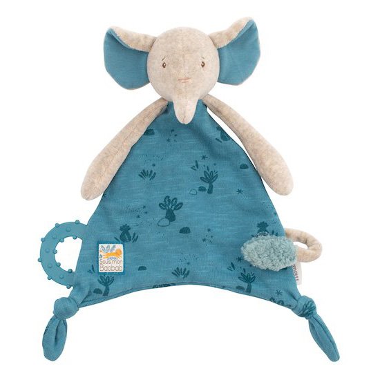 Moulin Roty Doudou attache-tétine éléphant Sous mon baobab  