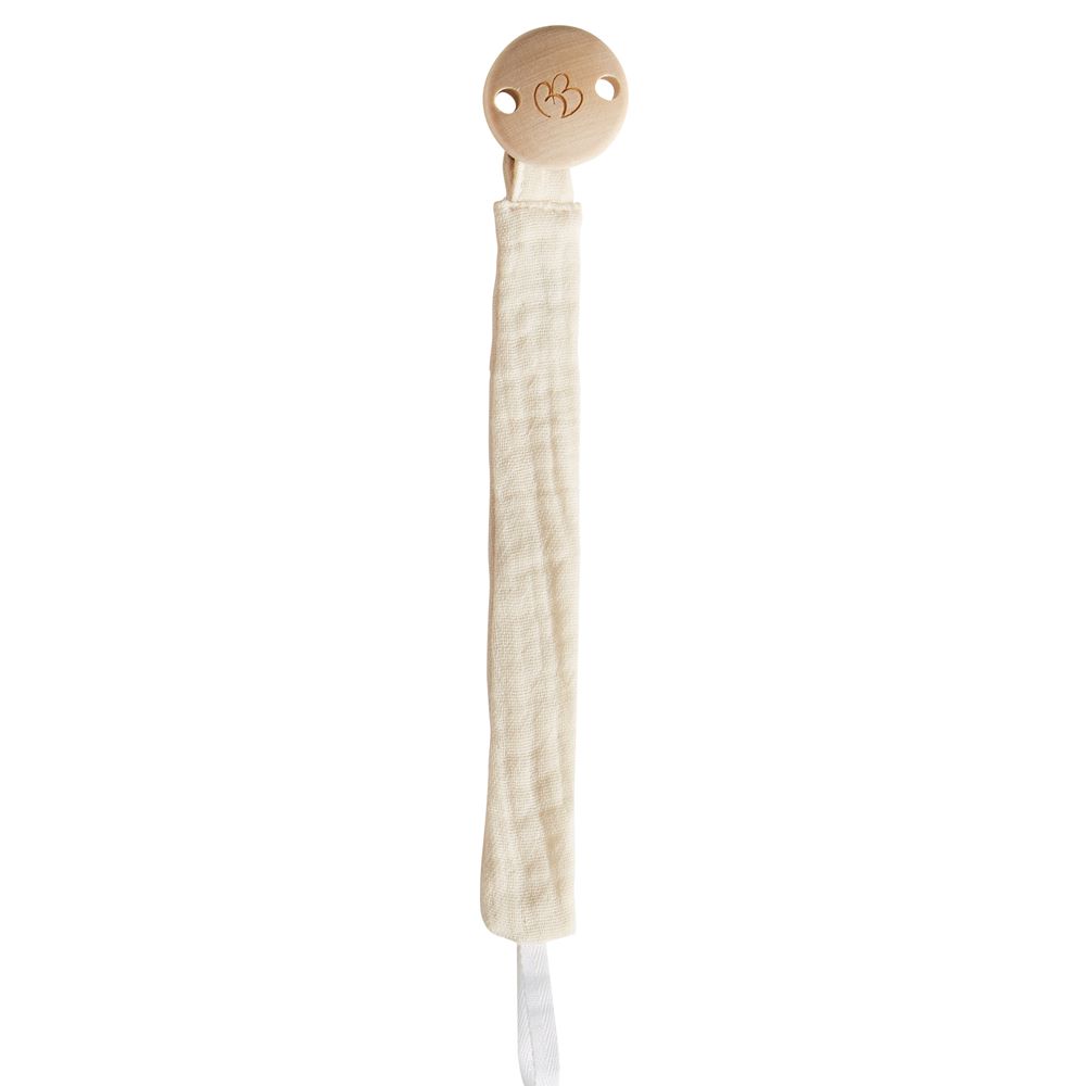 Attache-sucette gaze de coton mousse de lait BEIGE BB&Co