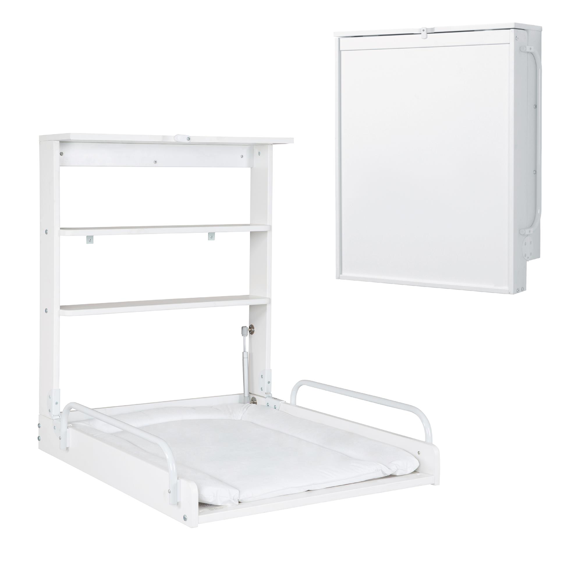 Table à langer murale pliable avec matelas BLANC Roba