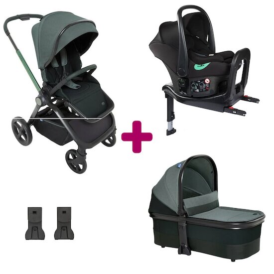 Poussette 3 en 1 Bébé Combinée Siège-Auto Nacelle Trio Réversible