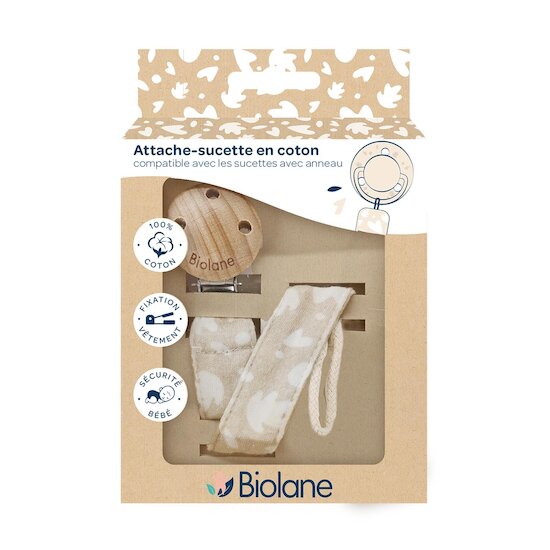 Biolane Attache-sucette ronde Beige  Biolane Attache-sucette ronde Beige