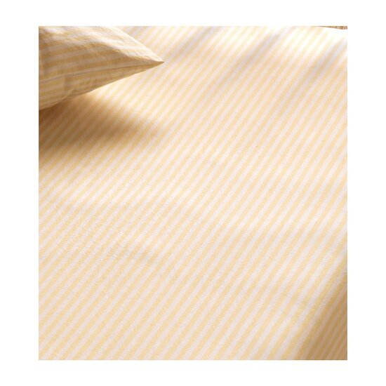 Kadolis Drap housse bébé Percale de Coton Bio Rayé Tournesol 